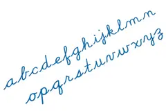 Medium Movable Alphabet: Cursive. Blue