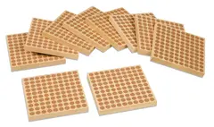 Wooden Square Of 100: Set Of 10